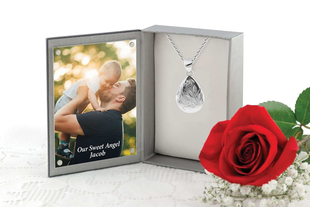 Cara Keepsakes Silver Pendant Urns 'Poppy' Teardrop Pendant Urn